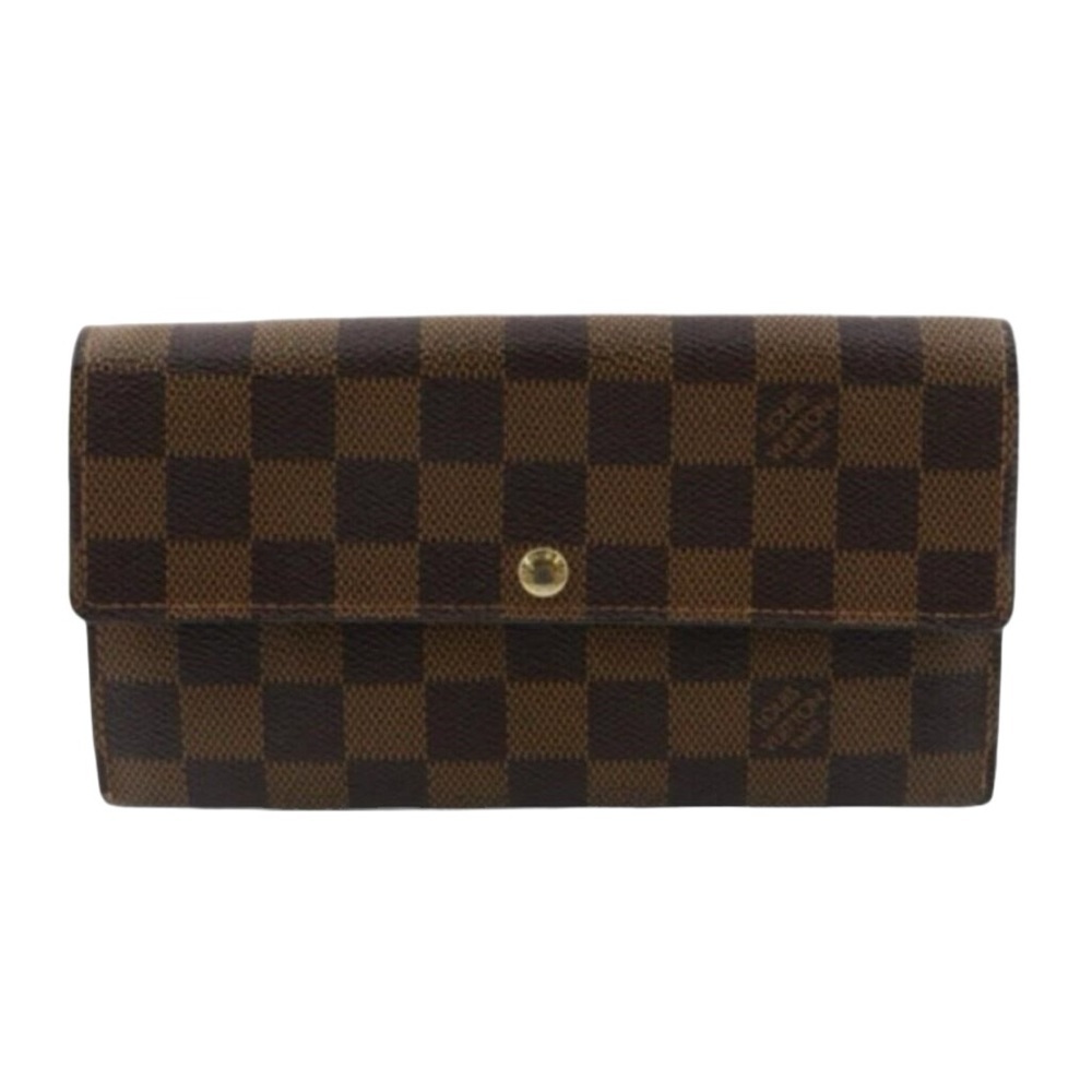Louis Vuitton-Damier Folded Long Wallet (0137)